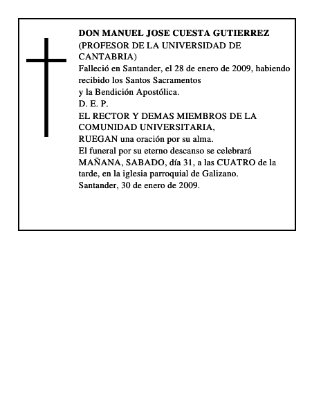 DON MANUEL JOSE CUESTA GUTIERREZ