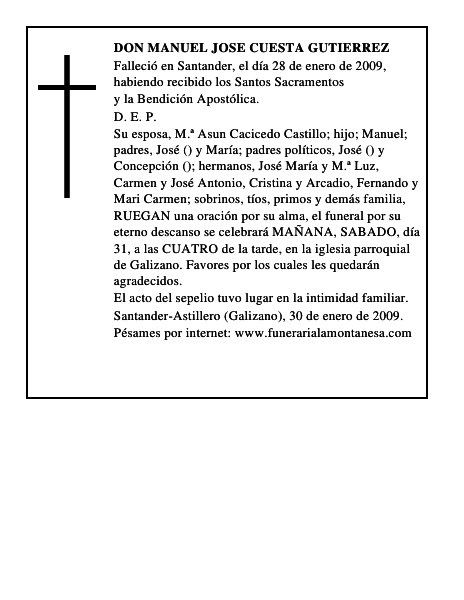 DON MANUEL JOSE CUESTA GUTIERREZ