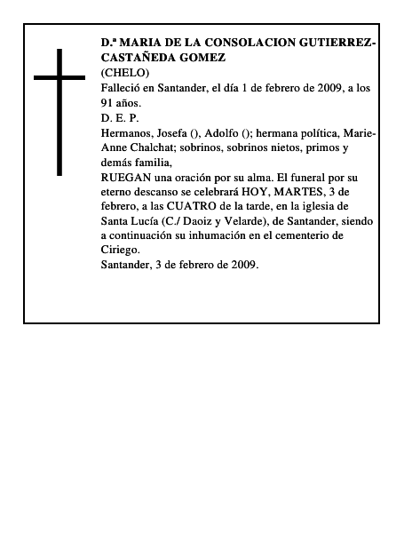 D.ª MARIA DE LA CONSOLACION GUTIERREZ-CASTAÑEDA GOMEZ