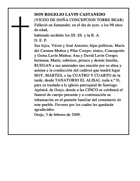 DON ROGELIO LAVIN CASTANEDO