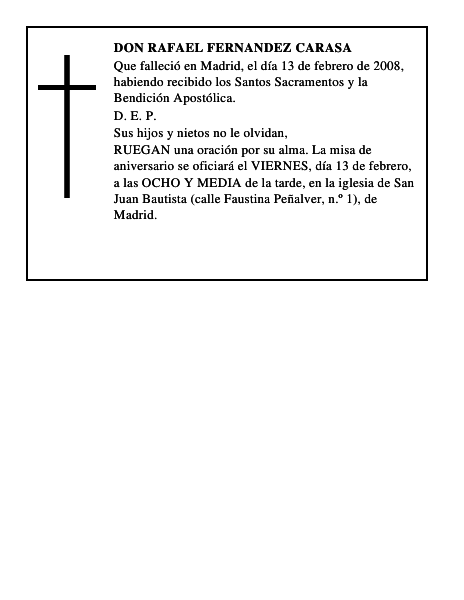 DON RAFAEL FERNANDEZ CARASA
