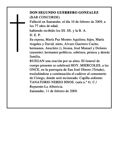 DON SEGUNDO GUERRERO GONZALEZ