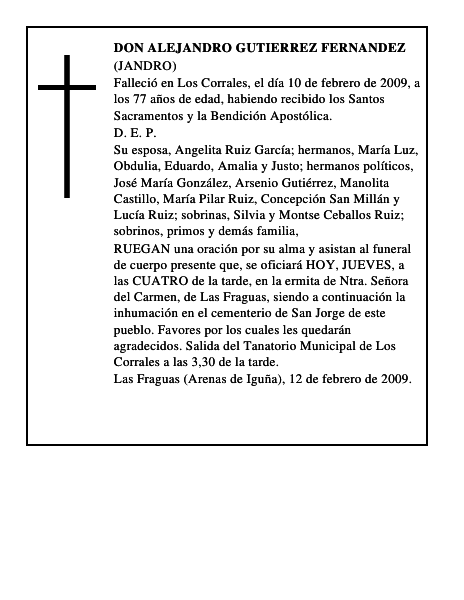 DON ALEJANDRO GUTIERREZ FERNANDEZ