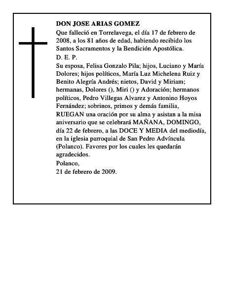 DON JOSE ARIAS GOMEZ
