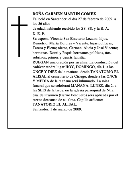 DOÑA CARMEN MARTIN GOMEZ