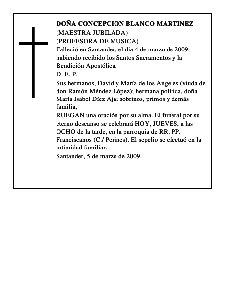 DOÑA CONCEPCION BLANCO MARTINEZ