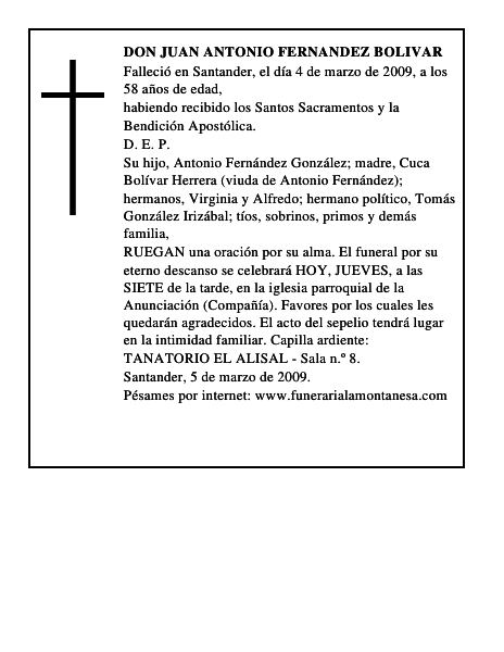 DON JUAN ANTONIO FERNANDEZ BOLIVAR