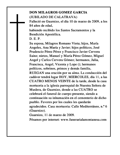 DON MILAGROS GOMEZ GARCIA