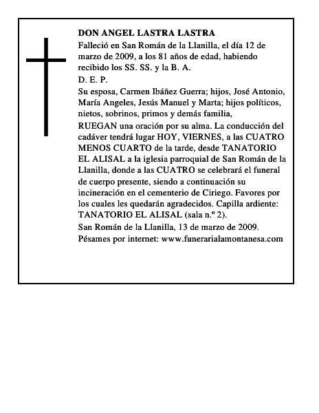 DON ANGEL LASTRA LASTRA