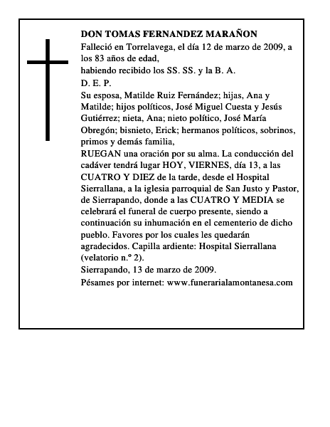 DON TOMAS FERNANDEZ MARAÑON