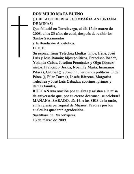DON MILIO MATA BUENO