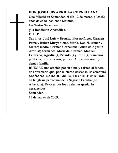 DON JOSE LUIS ARRIOLA CORNELLANA