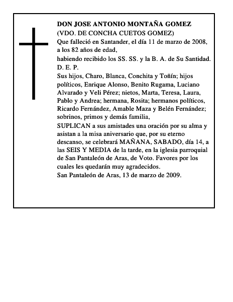 DON JOSE ANTONIO MONTAÑA GOMEZ