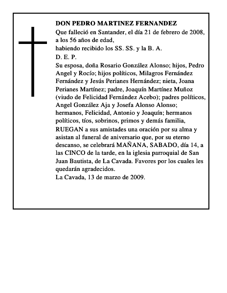 DON PEDRO MARTINEZ FERNANDEZ