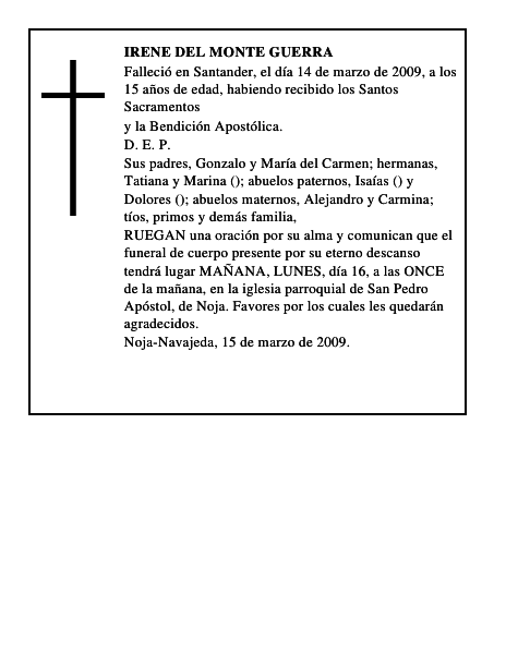 IRENE DEL MONTE GUERRA