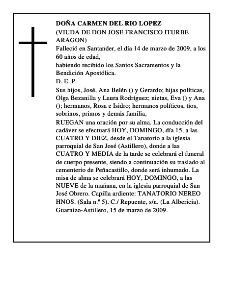 DOÑA CARMEN DEL RIO LOPEZ