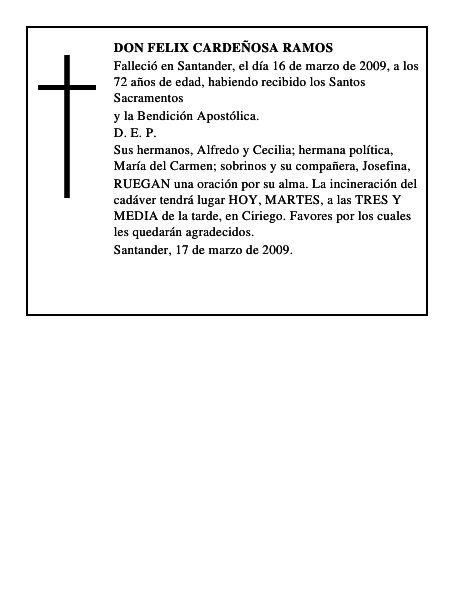 DON FELIX CARDEÑOSA RAMOS