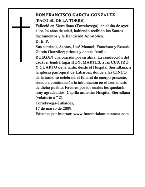 DON FRANCISCO GARCIA GONZALEZ