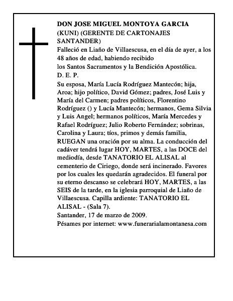 DON JOSE MIGUEL MONTOYA GARCIA