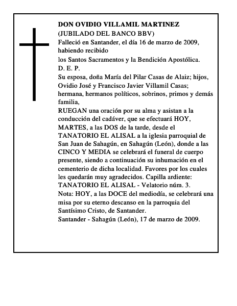 DON OVIDIO VILLAMIL MARTINEZ