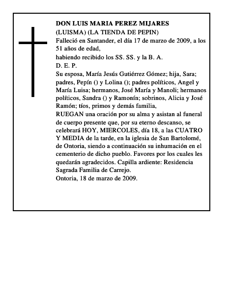 DON LUIS MARIA PEREZ MIJARES