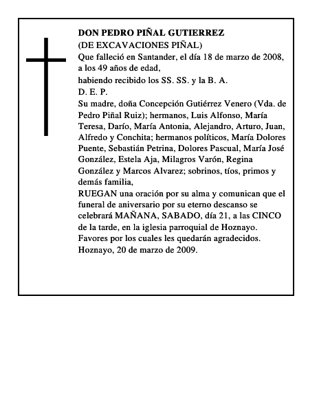 DON PEDRO PIÑAL GUTIERREZ