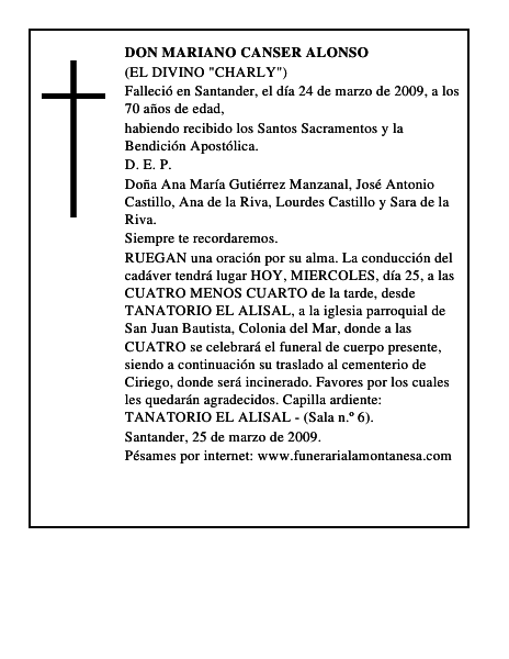 DON MARIANO CANSER ALONSO