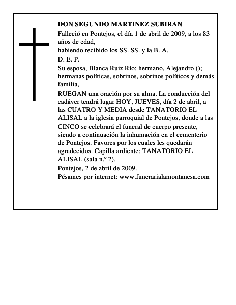 DON SEGUNDO MARTINEZ SUBIRAN