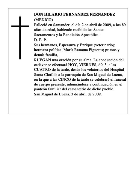 DON HILARIO FERNANDEZ FERNANDEZ