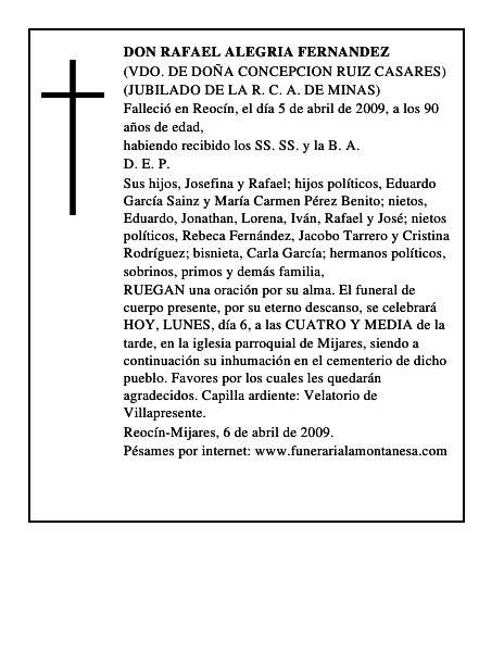 DON RAFAEL ALEGRIA FERNANDEZ