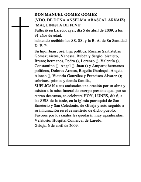 DON MANUEL GOMEZ GOMEZ
