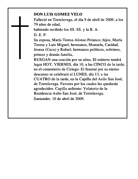 DON LUIS GOMEZ VELO