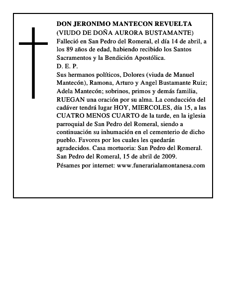 DON JERONIMO MANTECON REVUELTA