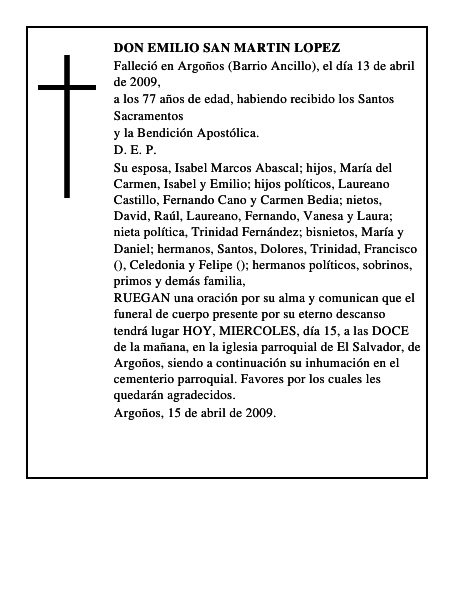 DON EMILIO SAN MARTIN LOPEZ