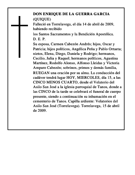 DON ENRIQUE DE LA GUERRA GARCIA