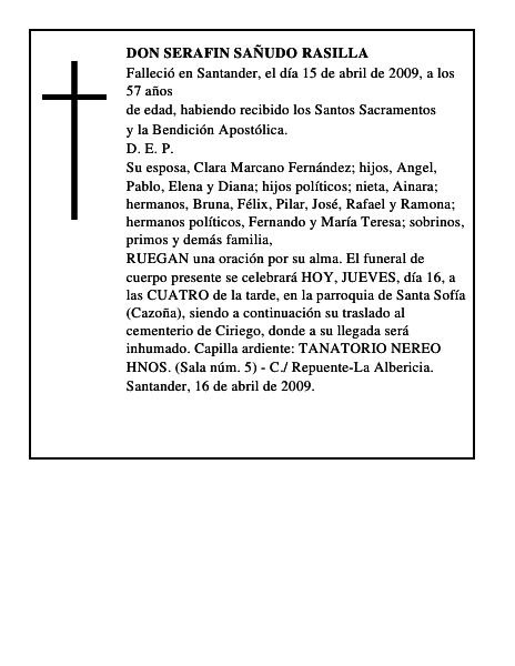 DON SERAFIN SAÑUDO RASILLA