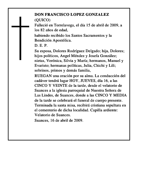 DON FRANCISCO LOPEZ GONZALEZ