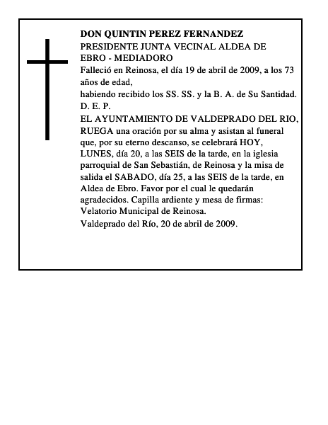 DON QUINTIN PEREZ FERNANDEZ