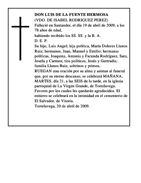 DON LUIS DE LA FUENTE HERMOSA