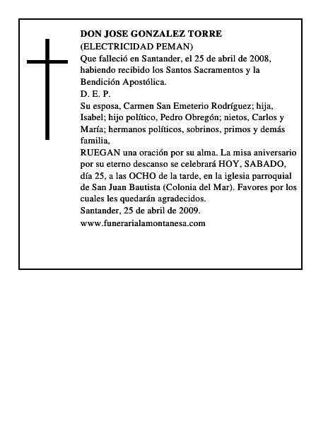 DON JOSE GONZALEZ TORRE