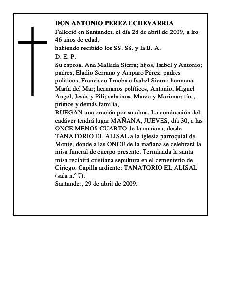 DON ANTONIO PEREZ ECHEVARRIA