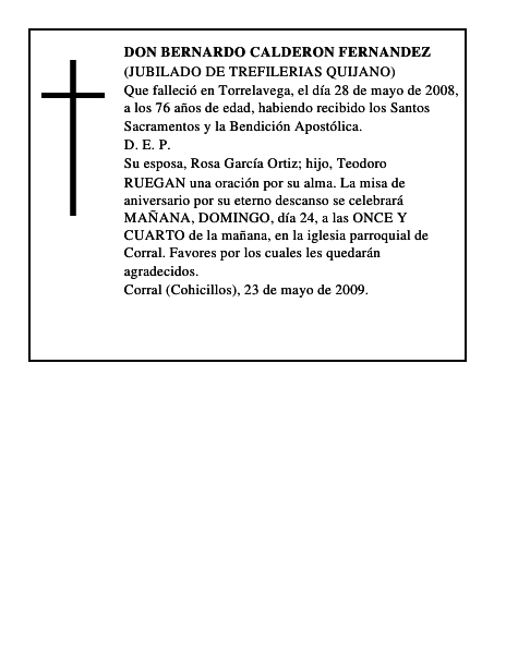 DON BERNARDO CALDERON FERNANDEZ
