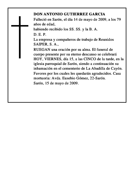 DON ANTONIO GUTIERREZ GARCIA