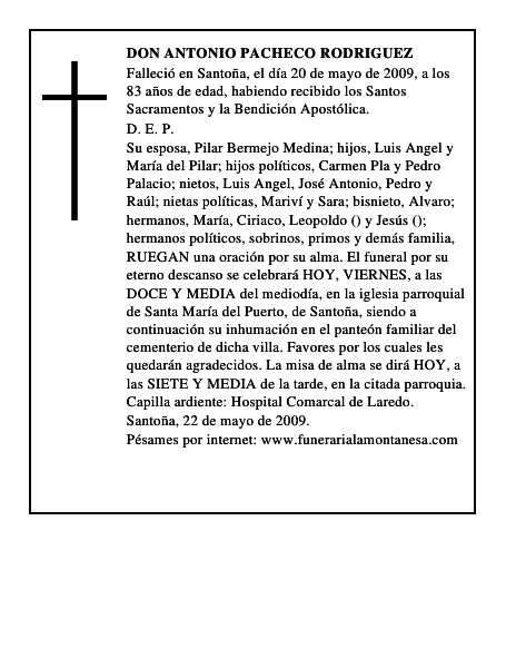 DON ANTONIO PACHECO RODRIGUEZ