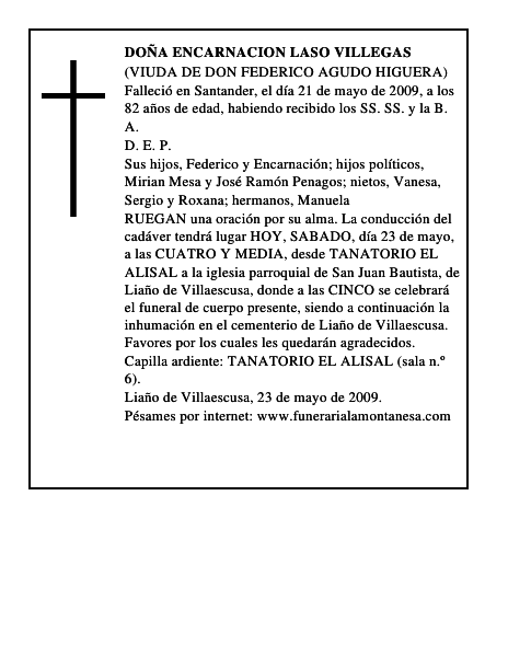DOÑA ENCARNACION LASO VILLEGAS