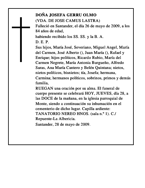 DOÑA JOSEFA GERRU OLMO