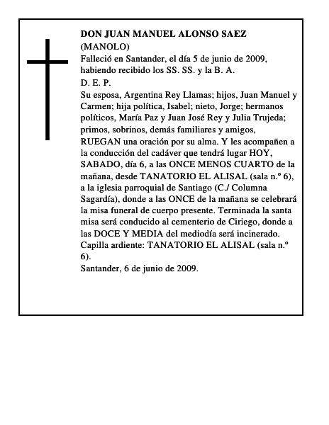 DON JUAN MANUEL ALONSO SAEZ