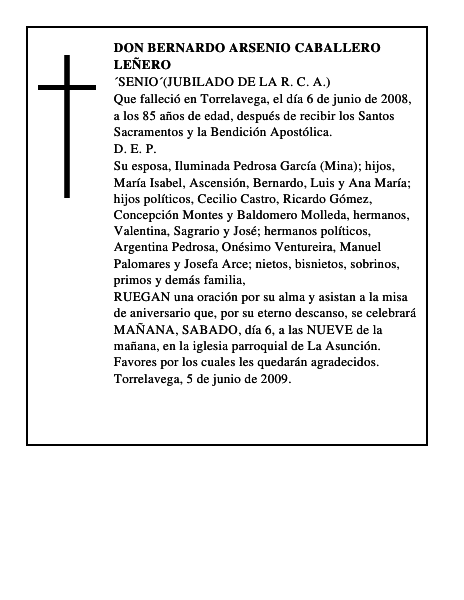 DON BERNARDO ARSENIO CABALLERO LEÑERO