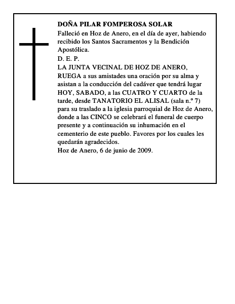DOÑA PILAR FOMPEROSA SOLAR