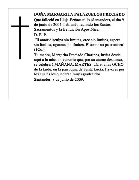 DOÑA MARGARITA PALAZUELOS PRECIADO